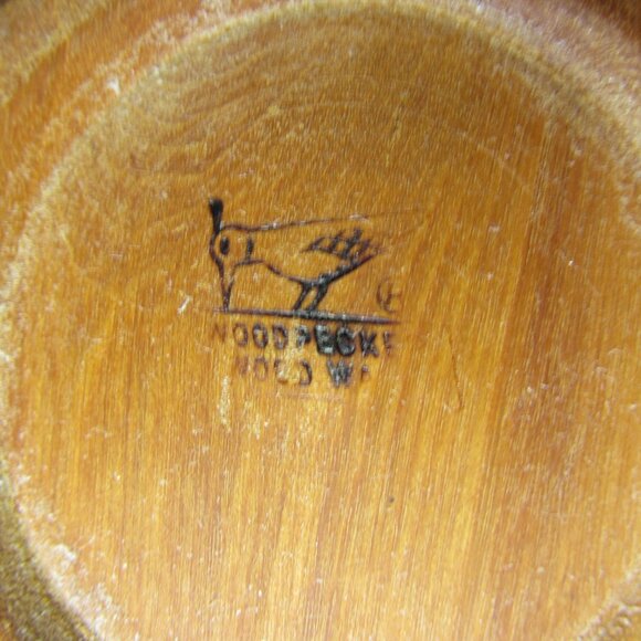 bowls vintage hand made woodpecker woodware japan - pair of 2 (W4726) - Picture 6 of 9
